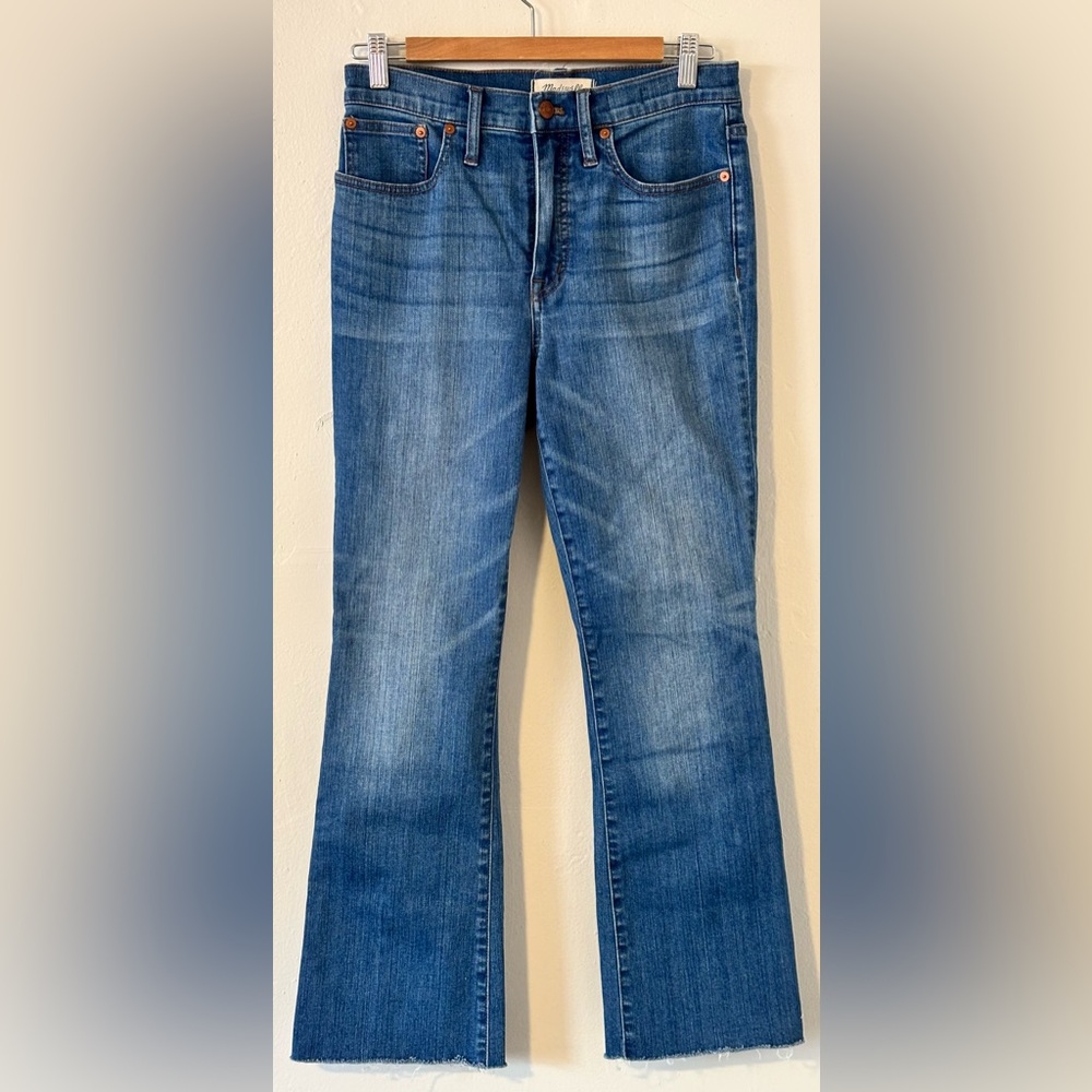 Madewell Cali Demi Boot Jeans Back-Seam Edition Released Raw Hem Size 28 - Picture 3 of 13